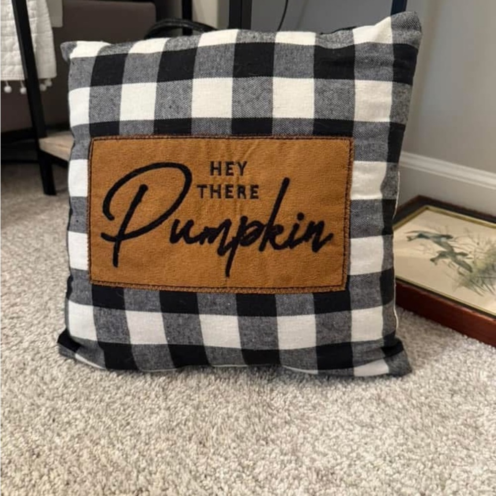 Plaid Pumpkin Decorative Pillow